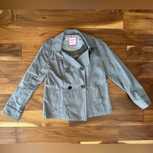 Old Navy Grey Denim Double Breasted Military Coat size Medium